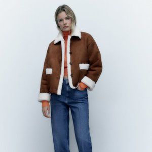 Zara DOUBLE FACED JACKET WITH PATCH POCKETS